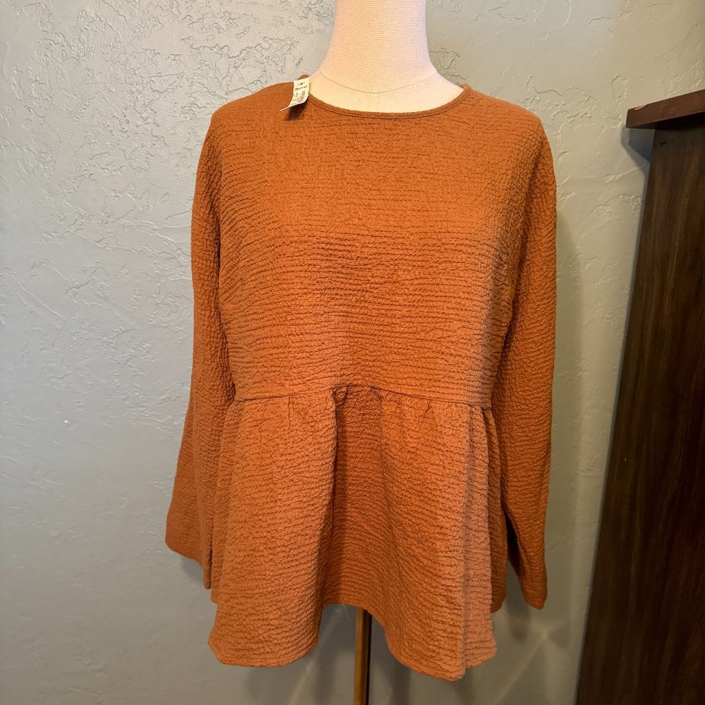 Madewell Peplum Open-Back Top, NWT